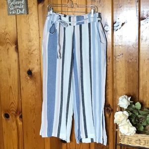 Indigo Rein linen pants smocked elastic waist